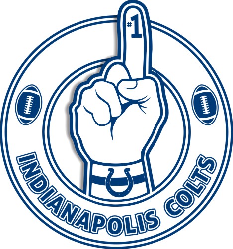 Number One Hand Indianapolis Colts logo iron on paper